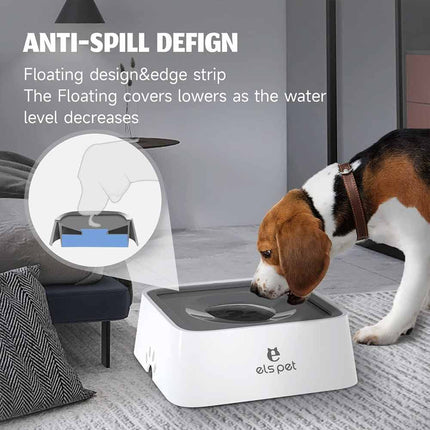 Non-Spill Slow Drink Dog Water Bowl with Filter - 1.5 Litre