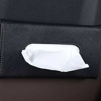 Car Sun Visor Tissue Holder Leather Napkin Box Dispenser Organizer