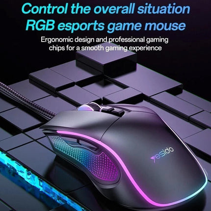 Wired RGB Gaming Mouse | 7200 DPI, 6 Programmable Buttons, Optical Sensor for PC/Laptop