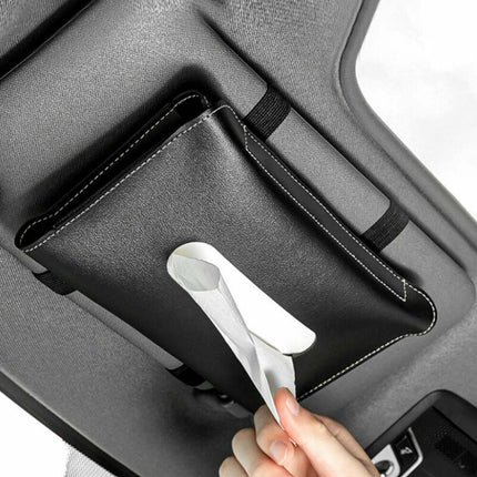 Universal Sun Visor Tissue Box Holder for Car - Strapped Napkin Dispenser Accessory