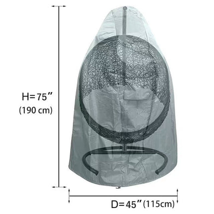 210D Waterproof Oxford Outdoor Hanging Egg Chair Cover – Heavy Duty Dust & Rain Protection, Universal Fit for Patio Garden