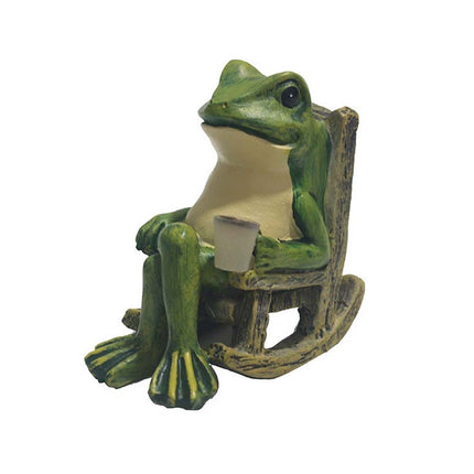 Solar Powered Mini Frog LED Garden Statue for Indoor & Outdoor Decor