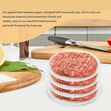 100 Pcs 12cm Non Stick Wax Paper Rounds for Hamburger Patty, Burger Discs