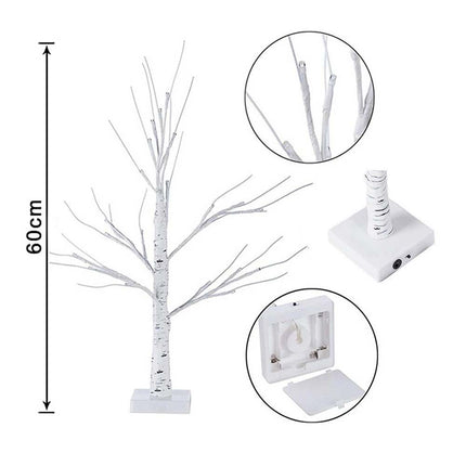 Pre-Lit Birch Twig Tree with 24 LED Eggs, Easter Party Decoration
