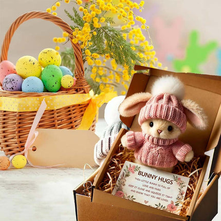 Cute Pink Mini Bunny Easter Gift Card – Rabbits in Box