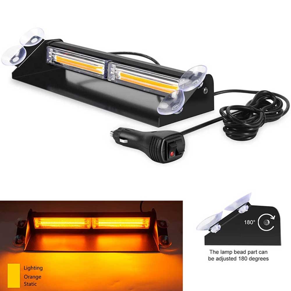 12V-24V Amber LED Strobe Beacon - Waterproof Vehicle Roof Warning Light for Recovery & Emergency