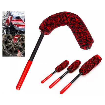 3-Piece Car Wheel Rim Cleaning Brush Set | Heavy-Duty Tire & Alloy Rim Scrubber for Deep Cleaning