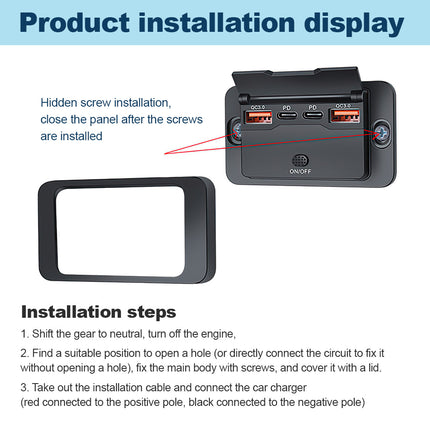 12V-24V Dual PD Type-C Car Charger Socket | 30W Fast Charge USB-C Power Outlet Panel for Truck RV Boat
