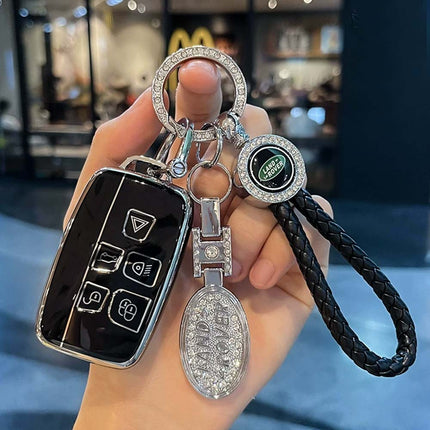 Remote Key Fob Cover Case with Rope Keyring for Range Rover Land Rover Sport Evoque Jaguar XF XJ X