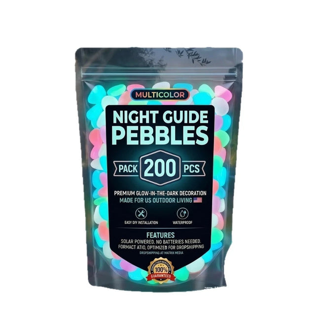 200Pcs Glow in Dark Pebbles Luminous Garden Stones Outdoor Decoration Gift