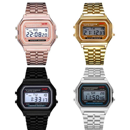 LED Electronic Watch Steel Band Harajuku Multifunction Style