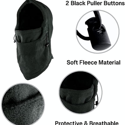 Winter Ski Warm Hood, Double Layer Thick Fleece Windproof Cap