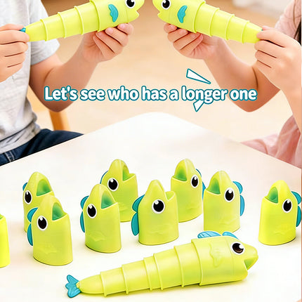 Family Fishing Challenge Kit – Colorful Retractable Fish Toy Set for Kids (8 Fish + 2 Rods)
