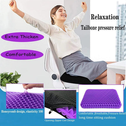 Extra-Thick Orthopedic Gel Seat Cushion for Office & Car