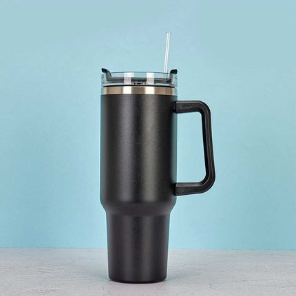 40 oz Insulated Stainless Steel Tumbler with Straw Lid - Leak-Proof Vacuum Flask for Hot & Cold Beverages