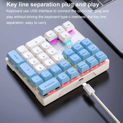 33-Key Left-Hand Mini Keyboard, PBT Keycaps, Plug & Play Keypad
