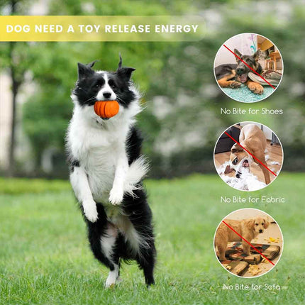 Indestructible Dog Chew Toy, Treat Dispenser & Interactive Pet Toy, Orange 10cm