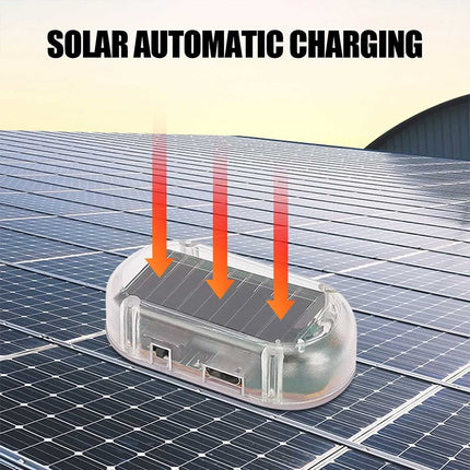 2-Pack Solar-Powered Dummy Alarm LED Flashing Lights - Car Anti-Theft Security & Night Warning Blinker