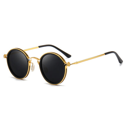 Pilot Polarized Sunglasses Round Metal Frame for Women Men Driving