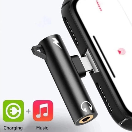 2-in-1 Audio Charger Adapter, 3.5mm Aux + Charge for iPhone 14-11