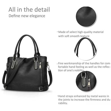 PU Leather Shoulder Tote Bag, Crossbody Purse for Women