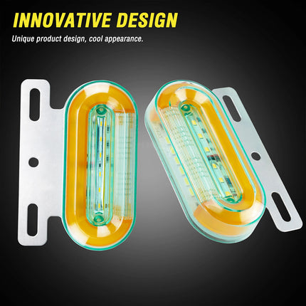 4X 24V Dynamic Yellow LED Side Marker Lights for Trucks, Trailers, Lorries, Vans, and Buses