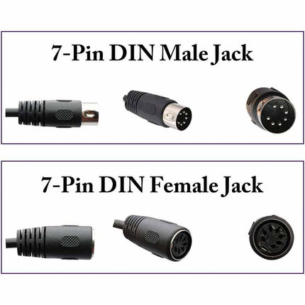7-Pin Male to Dual 7-Pin Female DIN Y Splitter Stereo Cable