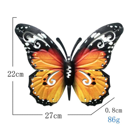 Metal 3D Butterfly Garden Wall Art for Home Decor 22x27cm