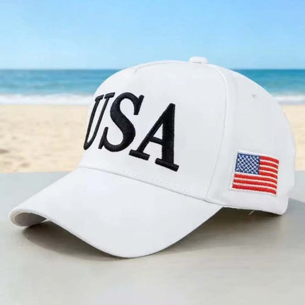 USA Donald Trump Hat #45-47 Flag Print Strapback Cap President Logo Adjustable New