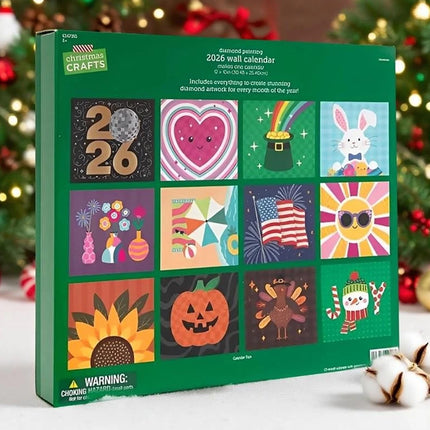 2026 Diamond Painting Wall Calendar – DIY Diamond Art Kit for 12-Month Planning