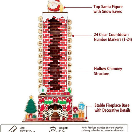 24-Day Xmas Countdown Santa Chimney Calendar Christmas Puzzle Toy