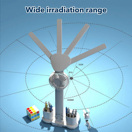 4-in-1 LED Desk Lamp with Fan, Dimmable for Reading & Night Light