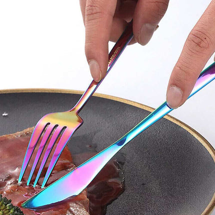 Portable 8PCS Stainless Steel Cutlery Set for Travel Camping