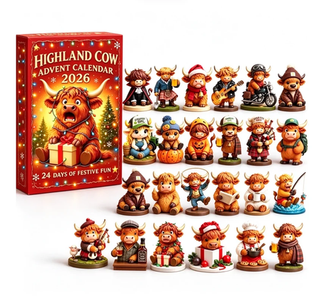 Highland Cow 3D Silicone Advent Calendar 2026 24-Day Christmas Countdown Gift