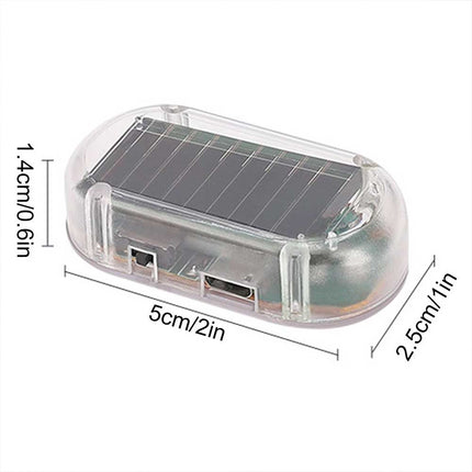 2-Pack Solar-Powered Dummy Alarm LED Flashing Lights - Car Anti-Theft Security & Night Warning Blinker