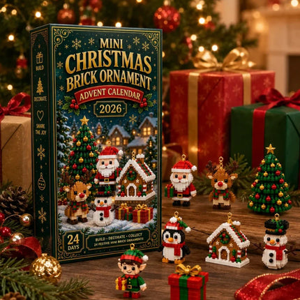 24-Day Christmas Advent Calendar Pre-Assembled Brick Ornament Blind Boxes