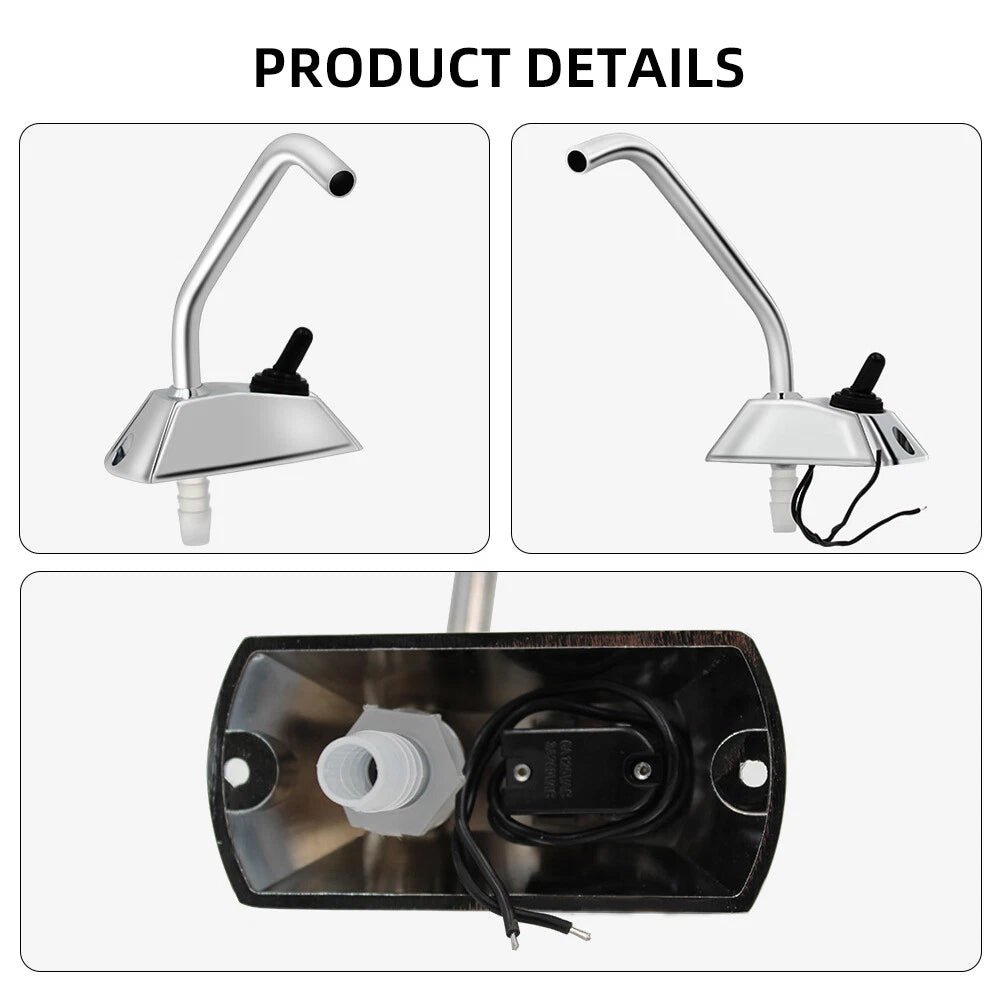 12V DC Electric Water Pump with Faucet & Switch | Automatic Pressure Pump for RV, Boat, Caravan, Motorhome Sink