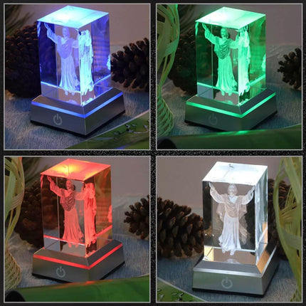 Square/Round 3D LED Light Base Stand for Crystal Art Glass Display