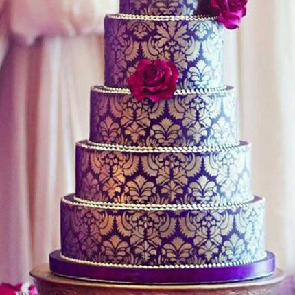 Lace Border Cake Stencil, Flower Damask Fondant Mould for Baking Decorating Tool