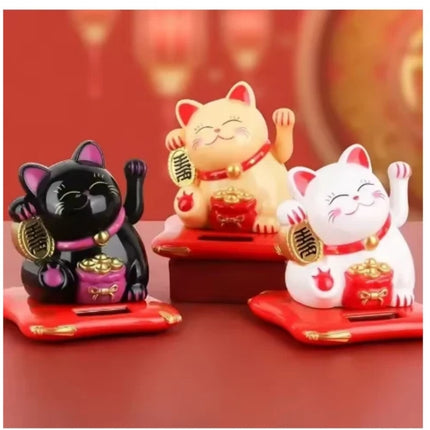 Solar powered Wealth Cat Cute Wealthy Car Home Decor