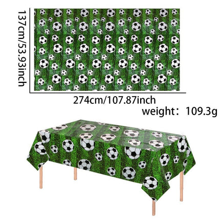 Soccer Theme Disposable Tablecloth Set of 2 for Party Background Cover