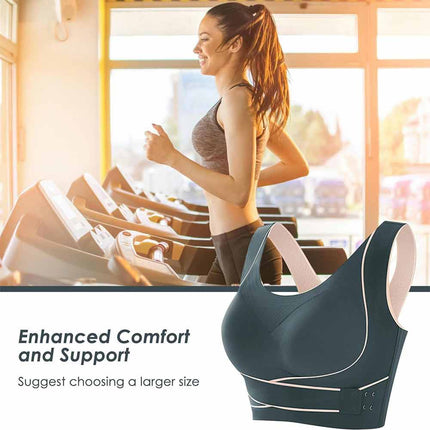 Women's Comfy Front Cross Seamless Corset Bra with Side Buckle Smooth Liner