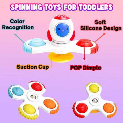 Fidget Spinner Space Toy Set 3pcs – Suction Cup Bath Fun Play
