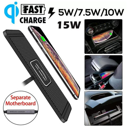 Car Wireless Fast Charging Mat Non-Slip Pad Holder with 1M Cable