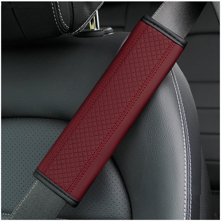 2PCS Leather-Embossed Seat Belt Shoulder Pad Covers