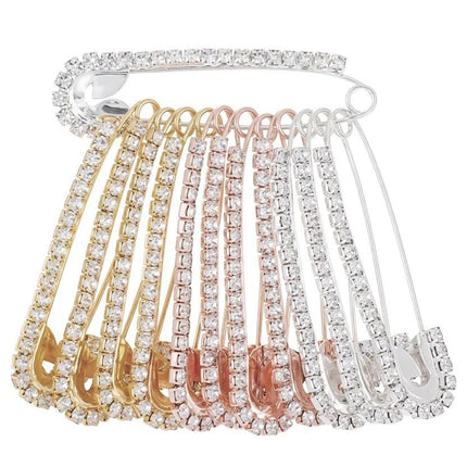 12Pcs Crystal Rhinestone Modesty Pins, Bling Brooch Pin for Clothes & Décor
