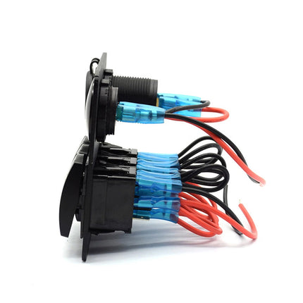 Waterproof 3-Gang 12V/24V Switch Panel with USB Charger for Car, Boat, and RV