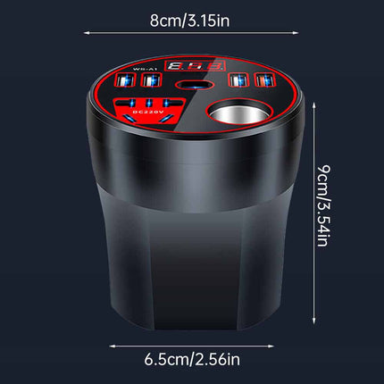 200W Car Power Inverter DC 12V/24V to 220V AC with Dual Sockets & 2 USB Ports