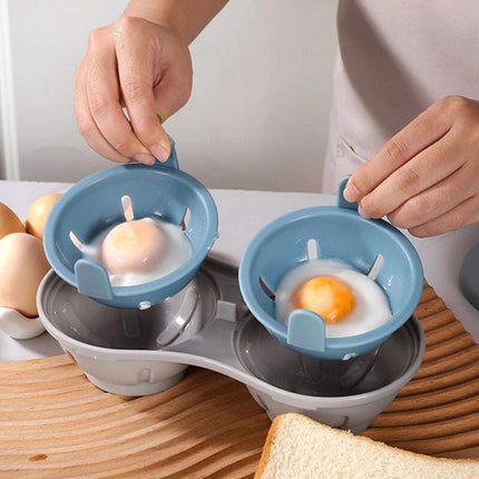 Microwave Double Cup Egg Poacher Steamer Cooker for Perfect Poached Eggs