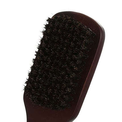 Natural Bristle Paddle Brush – Anti-Static, Scalp Massage, Dark Wood